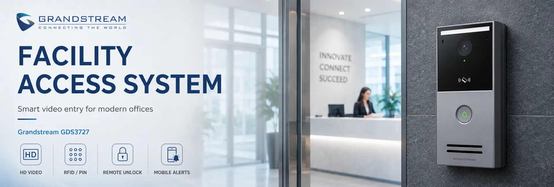 Grandstream intercom Dubai — GDS video door systems and GSC paging speakers supplied and installed by Vector Digital Systems